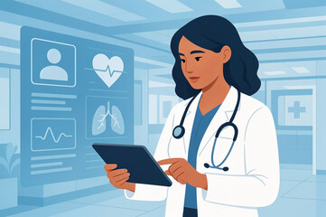 Flat Vector Doctor Illustration