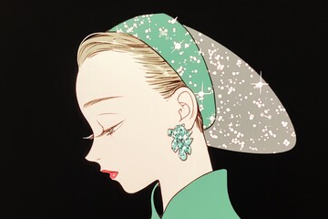 Profile portrait of an elegant woman