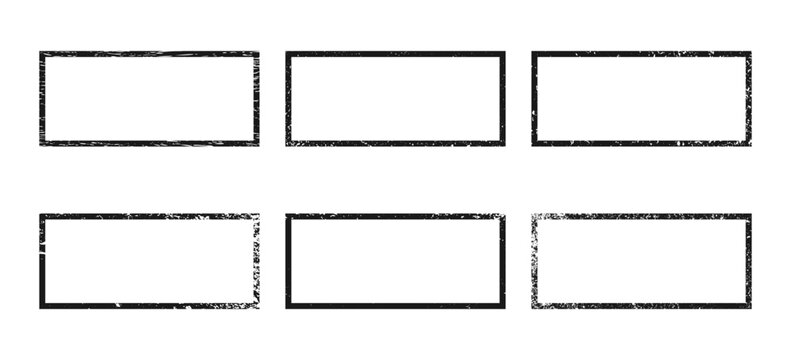 Set of grunge borders in rectangle form