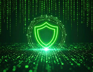 Abstract digital shield graphic