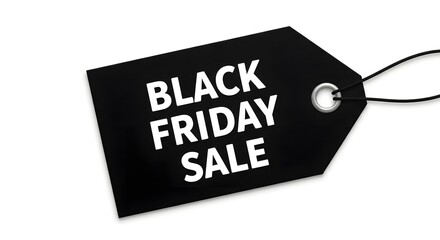 Black friday sale tag isolated on transparent background