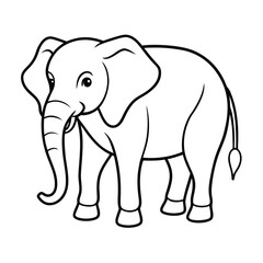 Fototapeta premium Cartoon elephant standing animal drawing