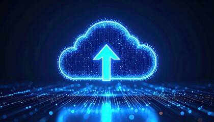 Abstract cloud upload symbol