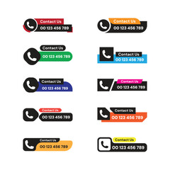 Set of contact us buttons vector