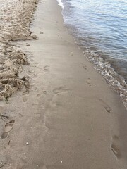 footprints on the beach