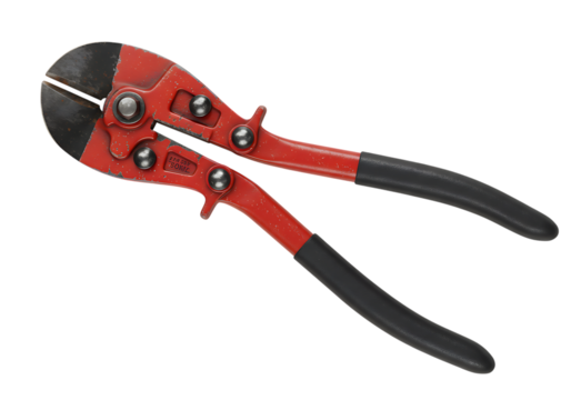 Red Bolt Cutters Isolated on a transparent background