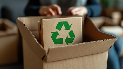 Sustainable packaging and recycling initiative emphasizing environmental responsibility by