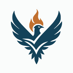 Obraz premium Solid color phoenix wing forming a check mark, rebirth and success,concept logo