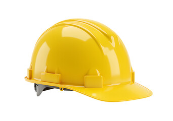 Fototapeta premium Bright Yellow Hard Hat Safety Helmet isolated on a transparent background