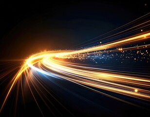 Abstract light trails on a dark surface