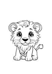 Land Animals Coloring Pages Activity Worksheet in Black and White Illustrative Style 