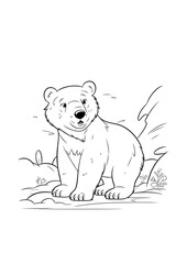 Land Animals Coloring Pages Activity Worksheet in Black and White Illustrative Style - 