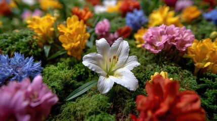 Vibrant floral arrangement showcasing a stunning variety of blossoms
