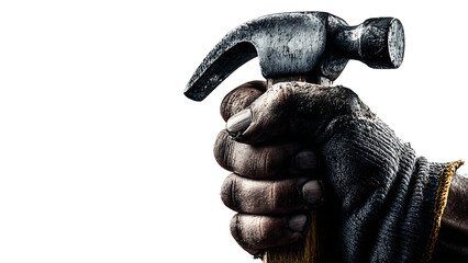 hand holding claw hammer on transparent background PNG