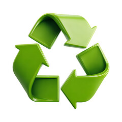 3d recycle icon on transparent background PNG