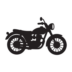 Fototapeta premium Classic Motorcycle Icon Vector Silhouette Illustration Isolated on White