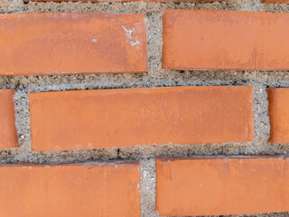 Closeup of old red brick wall texture background