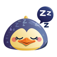 Peaceful Penguin Sleeping Soundly with Closed Eyes
