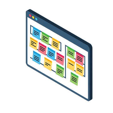 Kanban-style board showing project tasks in columns.