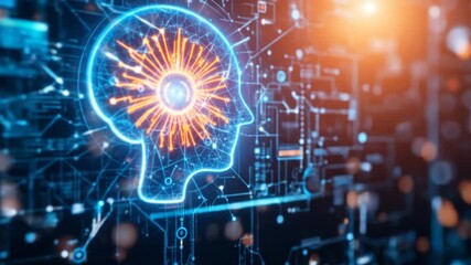 Artificial intelligence digital interface technology hologram future network abstract computer background ai futuristic information communication concept or virtual data cyberspace. 4k video - Powered by Adobe