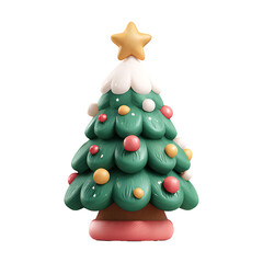 3d illustration of christmas tree on transparent background PNG