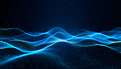 Abstract Blue Particle Wave Background