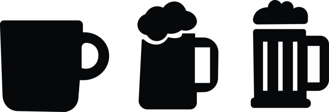 Cocktail set Collection icon cocktails Vector black silhouette. with white background set of wine glasses Wine glass symbol vector icon