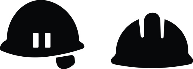 Workplace Safety Icons. Solid, filled icon set of Workplace safety: hard hat, safety vest, caution sign, emergency exit, gloves, Work Safety solid icon set. Includes traffic, insurance, 