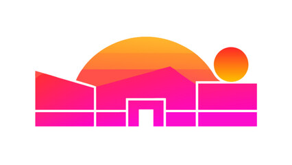 Sunset building real estate architecture modern design property investment home construction skyline landscape art