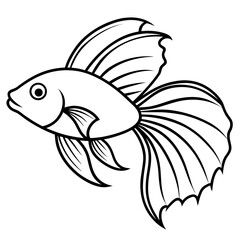 Colorful Betta Silhouette Illustration