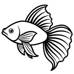 Colorful Betta Silhouette Illustration