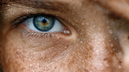 Fototapeta premium Close-up view of a captivating eye revealing nature's beauty