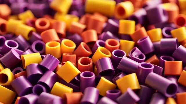 Close-up of colorful plastic tubes