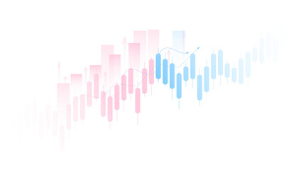 Finance chart. candle stick graph and chart, growth stock market investment trading graph on transparent background.