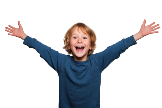 Happy Boy with Open Arms - Powered by Adobe