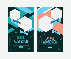 Modern School Enrollment Story Design, school admissions story template design, web template, ad banner 