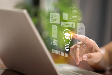 Education Innovation and Document Management Online Concept