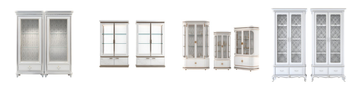 Elegant White Display Cabinets and China Cabinets