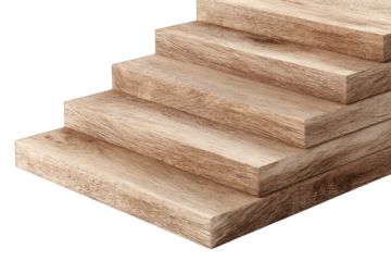 Light brown wooden stair treads stacked