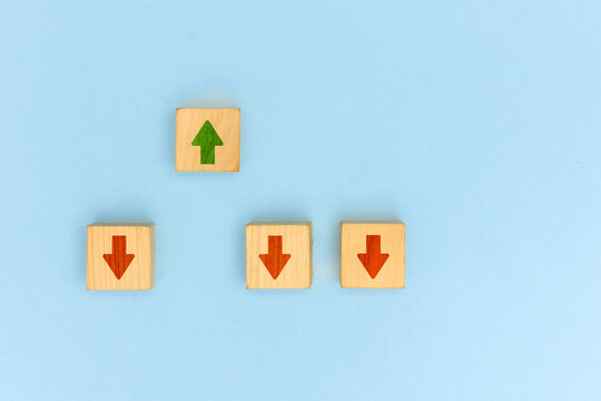 Business Growth and Decline Concept with Up and Down Arrows