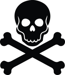  black head skull silhouette vector illustration