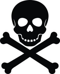  black head skull silhouette vector illustration