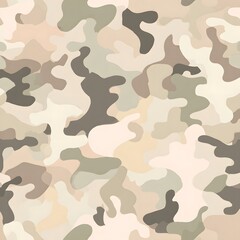 Fototapeta premium Abstract camouflage pattern showcasing soft earthy tones, suitable for military or fashion designs