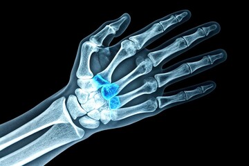 Naklejka premium x-default X-Ray of Hand Showing Carpal Bones