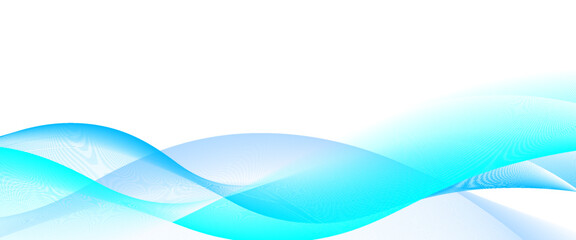 Abstract blue smooth wave on a white background. Dynamic sound wave. Design element. wave background.