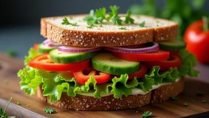 sandwich with fresh vegetables