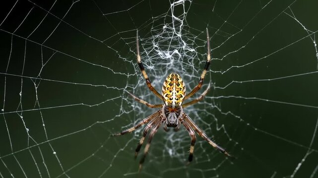 Closeup of a Spider in its Web Nature Macro.