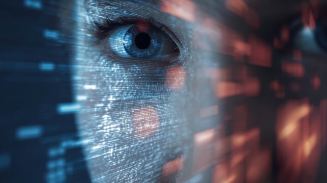 Conceptual representation of a digital vault enhanced by multimodal biometric authentication showcasing the synergy of face and voice recognition technology. This visually striking