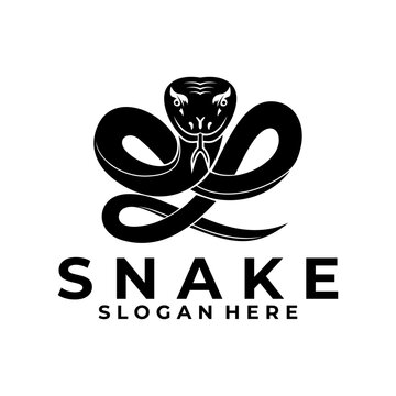 Snake logo design template. snake silhouette logo design vector