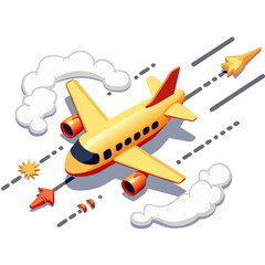 Fototapeta premium Vector SVG Icon of Airplane with Rocket Elements in Modern Flat Style with Bright Colors for Web and Digital Applications